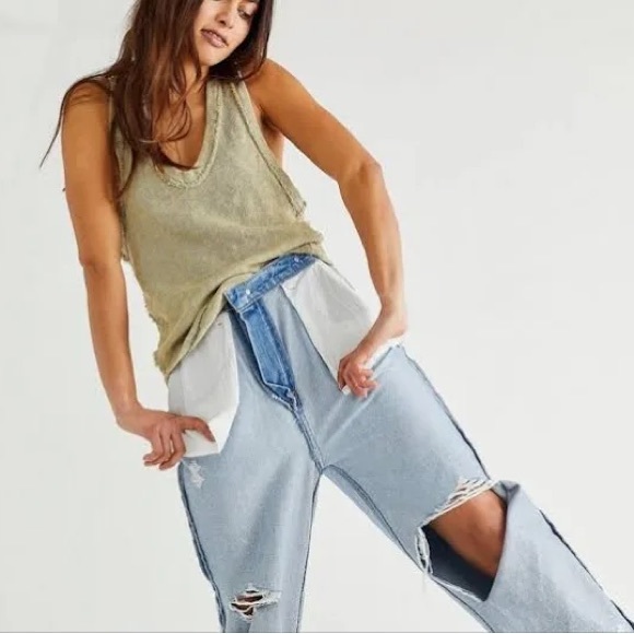 Free People Slim n Simple Slub Jersey tank in Curly Willow. Brand new, size MED. - Picture 4 of 12